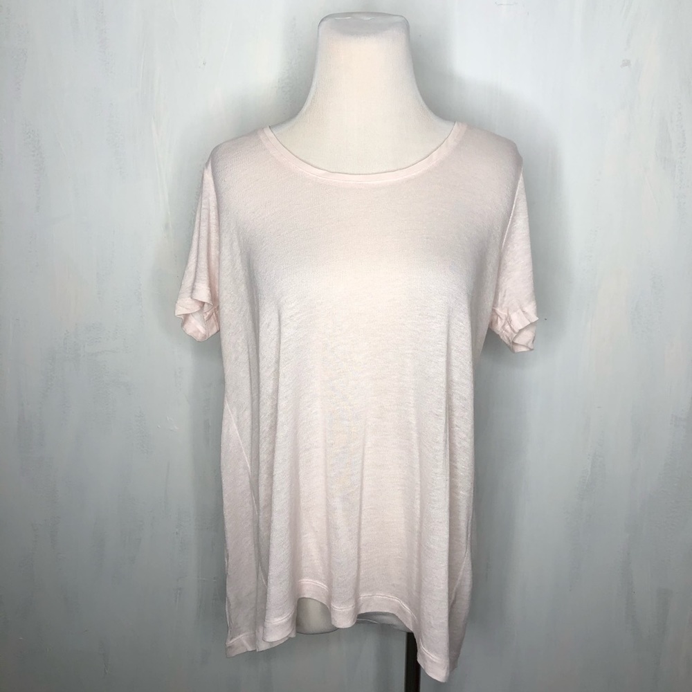 NEW Club Monaco Karla Lotus Rose Pleated Back Tee